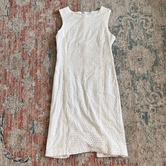 Talbots White Eyelet Summer Dress - Picture 1 of 5